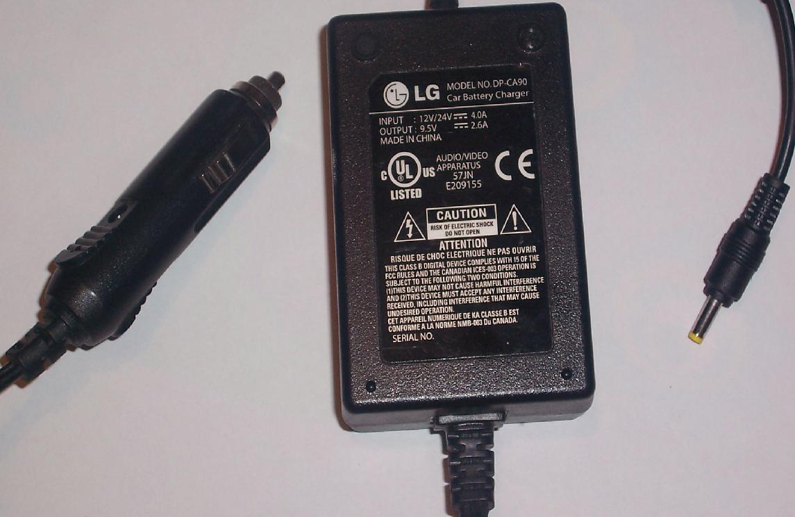 LG DP-CA90 AC DC ADAPTER 9.5V 2.6A POWER SUPPLY CAR CHARGER